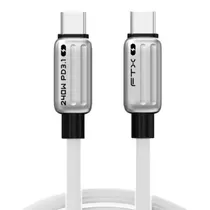 Cabo FTX CT-CM240-ZSW2 / USB-C - USB-C / 2 Metros / 240W / Borracha - Branco