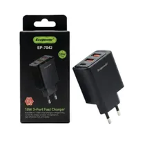 Cargador Ecopower EP-7042 USB-C/USB-A 10W - Negro