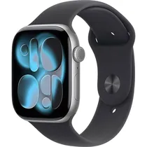 Apple Watch S11 Caixa de Alumínio Em Cinza Espacial e Pulseira Esportiva Na Cor Preta 46 MM s/M MEV04LW/A