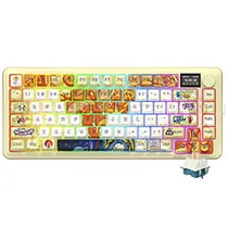 Teclado Gamer Mecânico Redragon Flekact Pro Art K708GF-RGB-Pro Wireless / RGB / Inglês - Amarelo / Laranja