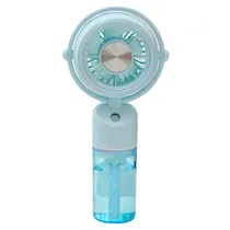 Mini Ventilador Portátil Hengda YQ10525 / 3 Velocidades / Rociador / Recarregavel - Azul