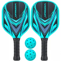 Kit Pickleball Iveinixun PK08033 Tília 2 Raquetes 2 Bolas Case Azul