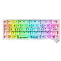 Teclado Gamer Mecânico Redragon K617CT-RGB Fizz Mini USB / Inglês - Branco Transparente