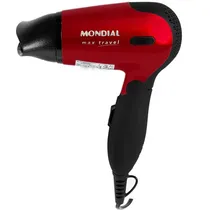 Secador de Cabelo Mondial Max Travel SC-10 1.200 Watts 127 - 220 V ~ 50/60 HZ - Vermelho/Preto