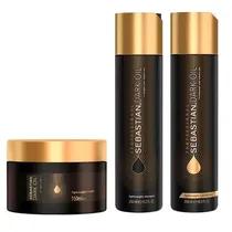 Kit Professional Sebastian Dark Oil - Shampoo + Condicionador + Máscara de Hidratação Profunda - 250/250/150ML