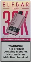 Vape Descartável Elf Bar TE30K Peach Mango Watermelon 30000 Puffs