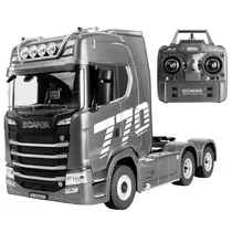 Automodelo Carro Elétrico Hui Na Toys Scania 770 s V8 Truck - Escala 1/18 - 10KM/H - Recarregável - com Controle - Cinza