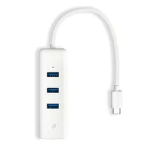 Adaptador Hub TP-Link UE330C USB Type-C 3 Portas /Ethernet Gigabit - Branco