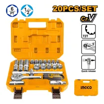 Jogo de Soquetes 1/2" Ingco HKTS12201 – 20 Peças
