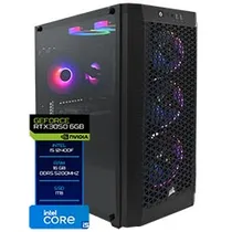 PC Montado Gamer Intel Core i5 12400F de 2.5GHZ 16GB de Ram / 1TB SSD / Geforce RTX3050 6GB - Preto