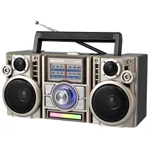 Radio Portatil Megastar RX65BTD com Bluetooth / USB / FM / SD - Cinza/ Preto