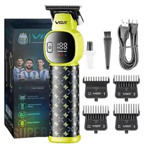 Cortador de Cabelo VGR V-185 Recarregável - Preto/Verde