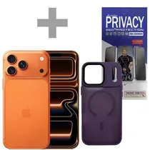 Apple iPhone 17 Pro Max A3257 Esim 256GB/12GB Ram de 6.9" 48+48+48MP/18MP  + Pelicula Privacy + Capa Roxo Transparente
