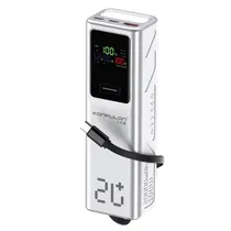 Carregador Portatil Powerbank Konfulon A71Q / 100W / 20000MAH / 2XUSB-C / USB-A / com Lanterna e Cabo Embutido USB-C - Silver