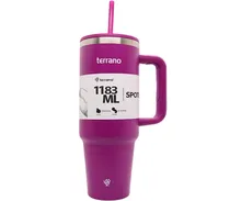 Vaso Terrano Spotie Cup Con Pajita 1.183ML - Fucsia