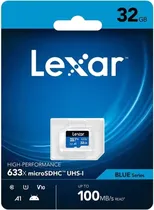 Mem Micro SD 32GB Lexar High-Performance 100-45MB/s C10 (LMS0633032G-BNNNG)