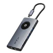 Hub FTX CT-HUBL3-Ag USB-C Multipuertos 8 En 1 - Silver