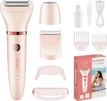 Depiladora Recarregável VGR Voyager Professional 3 Em 1 Lady Lady Shaver Set V-735 Rosa