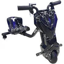 Triciclo Elétrico Hye Drift Car HYE-TR01 - 6.5" - Bluetooth - LED - Recarregável - Black White Lightning