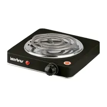 Fogareiro Fogão Eletrico Interbras C20PY / 1 Boca / 1000W / 220V - Preto
