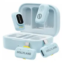 Microfone Sem Fio Hollyland Lark A1 Combo USB-C Lightning 2RX + 2TX SKY Blue