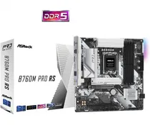 Placa Mãe 1700 Asrock B760M Pro RS White 4XDDR5, 2XM.2 Nvme, 1XHDMI, 1XDISPLAYPORT 1.4, 1XUSBC 3.2, 2XUSB-A 2.0, 3XUSB-A 3.2, 1XRJ45 Gigabit 2.5, 1XAUDIO, M-ATX, White