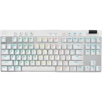 Teclado Gamer Mecânico Logitech G Pro X TKL Lightspeed RGB Sem Fio - White (Inglês) (920-012143)