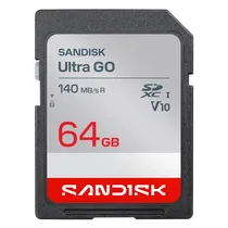 Cartão de Memória SD Sandisk Ultra Go 64GB 140MBS - SDSDUGN-064G-GN6IN