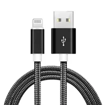 Cabo Qucik W-008 USB-A para Lightning / 1 Metro / Nylon - Preto