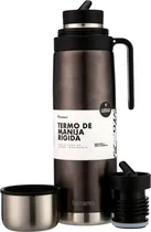 Garrafa Térmica Terrano Cabo Rigido 1L - Preto Metal