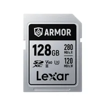 Cartão de Memória Lexar SD 128GB Armor Silver 280/120MBS V60