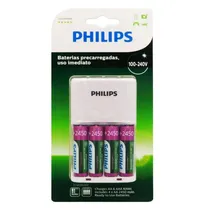 Carregador de Pilha Philips SCB2445NB/97 c/4PILHAS