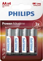 Batería Philips Power Alcalina AA 4P€s LR6P4B/97 1.5V 543983