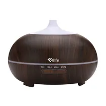 Umidificador e Difusor de Aromas 4LIFE Aromatique Wi-Fi FL006WFD 550ML Compatível com Android e Ios (Tuya Smart Life, Amazon Alexa e Google Assistant) - Marrom Escuro