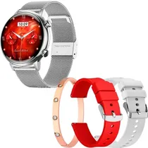 Relogio Smart Watch G-Tide Romance Silver +2 Pulseiras