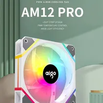 Cooler Fan de Gabinete, Aigo Darkflash AM12 Pro, Argb, Argb 3-Pinos/PWM 4-Pinos, 120MM, Branco
