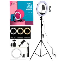 LED Iluminador Luo Ring Light LU-260 / 26CM / com Tripé