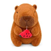 Pelúcia Capivara 20 CM Ronrona Ao Puxar Melancia