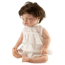 Boneca Baby Reborn Hiper Realista V-13 - 48CM - Silicone - Roupa Vestido Branco
