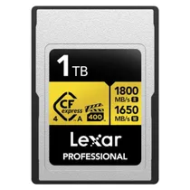 Cartão de Memória CF Express Tipo A Lexar 1TB Professional Gold Series 1800-1650 MB/s (LCAGOLD001T-Rneng)