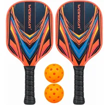Kit Pickleball Iveinixun PK08031 Tília 2 Raquetes 2 Bolas Case Laranja