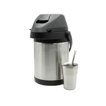 Garrafa Térmica Maxon MX-331 1900ML Con Cuia, Bomba Y Porta Yerba Gris Flor