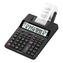 Calculadora HR-100RC 12DIG Con Bobina Pila Negro