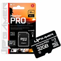 Cartão de Memória Micro SD HC Up Gamer Master Pro 32GB, U1 Classe 10, 80MB/s, Adaptador SD, CMT/32GBSDHC, Preto