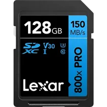 Cartão de Memória SD Lexar High-Performance 800X Pro Azul 150 MB/s C10 U3 V30 Uhs-I 128 GB - (LSD0800P128G-BNNNG)