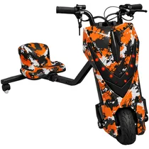 Triciclo Elétrico Robot S1 8.5" - LED - Recarregável - Capacete e Protetor - Extreme Orange