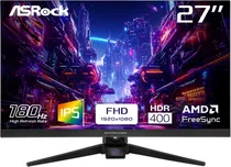Monitor 27" Asrock Phantom PG27FFT1A FHD Ips/ 180HZ/ 1MS/ Freesync/ DP/ 2HDMI/ Black
