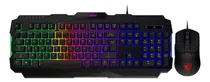 Kit Teclado e Mouse Gamer MSI Forge GK100 S11-04LS206-HH9 USB RGB Espa- Black