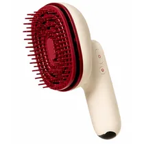 Escova Massageadora Portátil Moev Hair Steamer Pro - Bege/Vermello