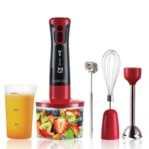 Mixer Eletrico Ackiliss ACL-340R / 5 Em 1 / 500W / 500ML / 2 Velocidades / 220-240V ~ 50/ 60HZ - Preto/ Vermelho